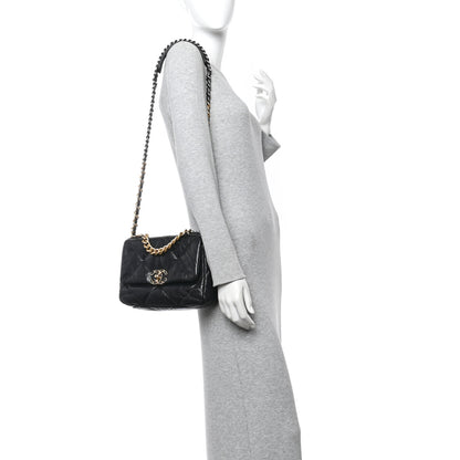 Chanel Goatskin Quilted Medium Chanel 19 Flap Black 2 of 14