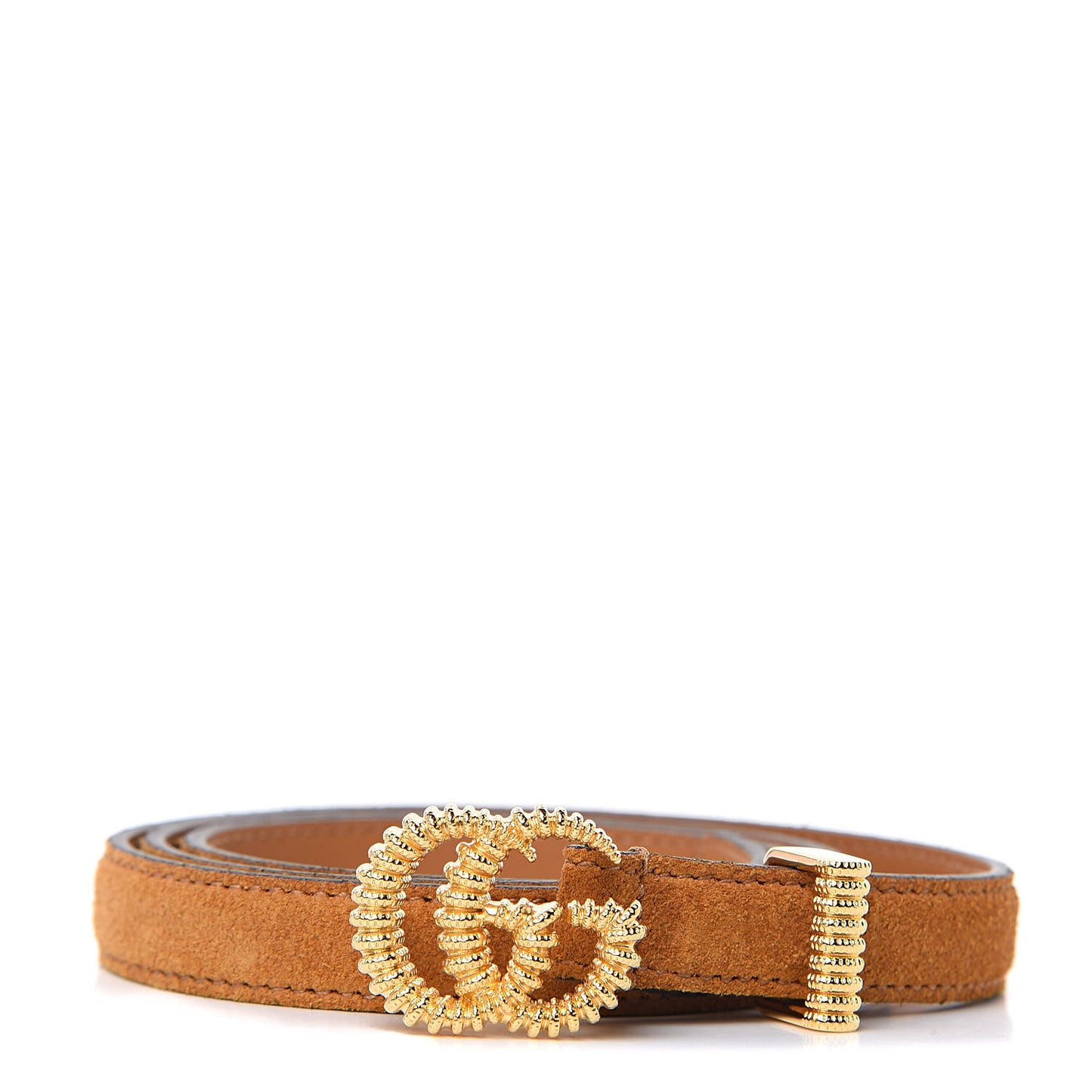 Suede Torchon Double G 15mm Belt 80 32 Vintage Sun Oil