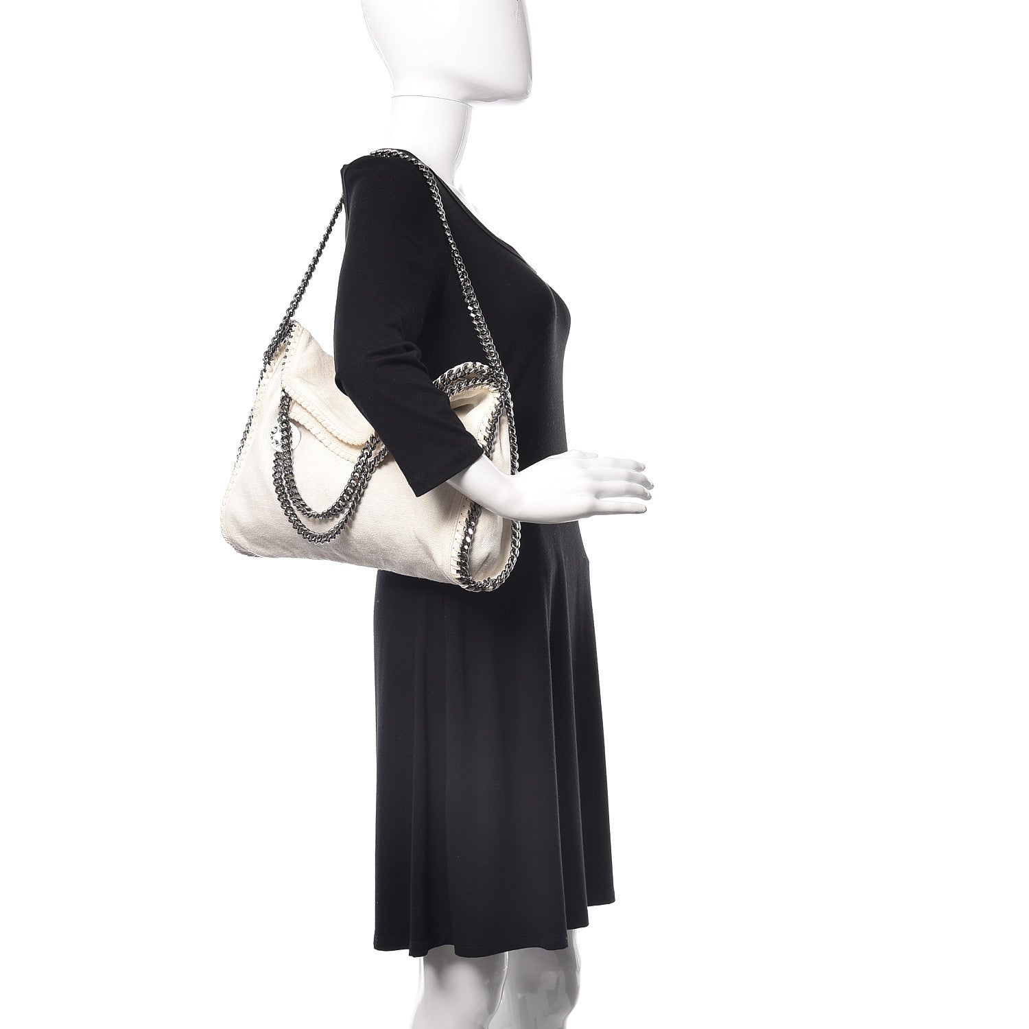 Stella McCartney Linen Falabella Fold Over Tote Pure White 3 of 11