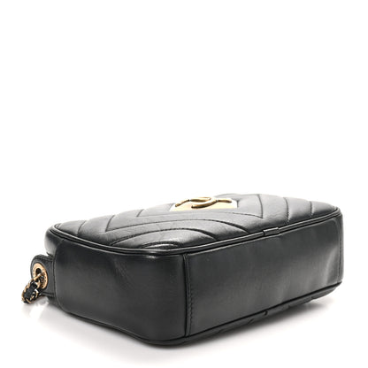Chanel Lambskin Chevron Quilted Pyramid CC Camera Case Black 4 of 11