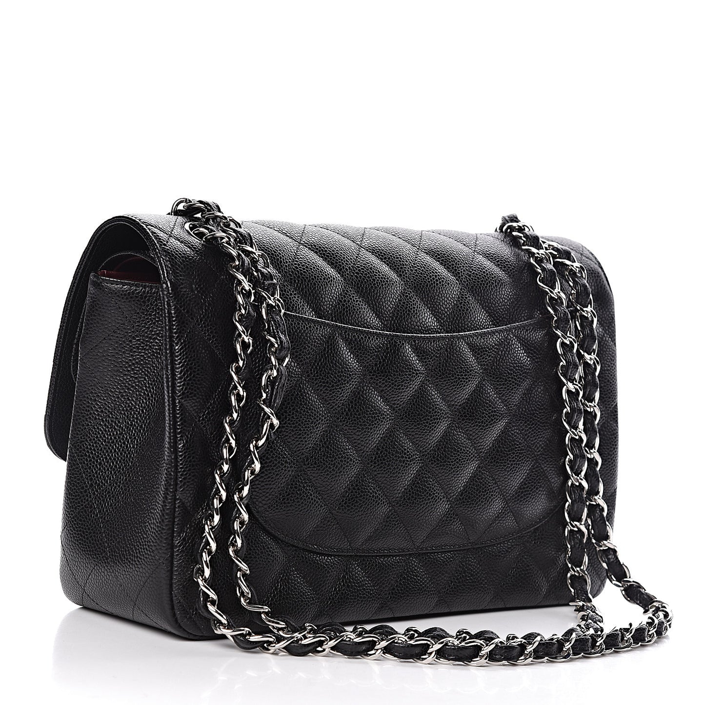 Caviar Quilted Jumbo Double Flap Black