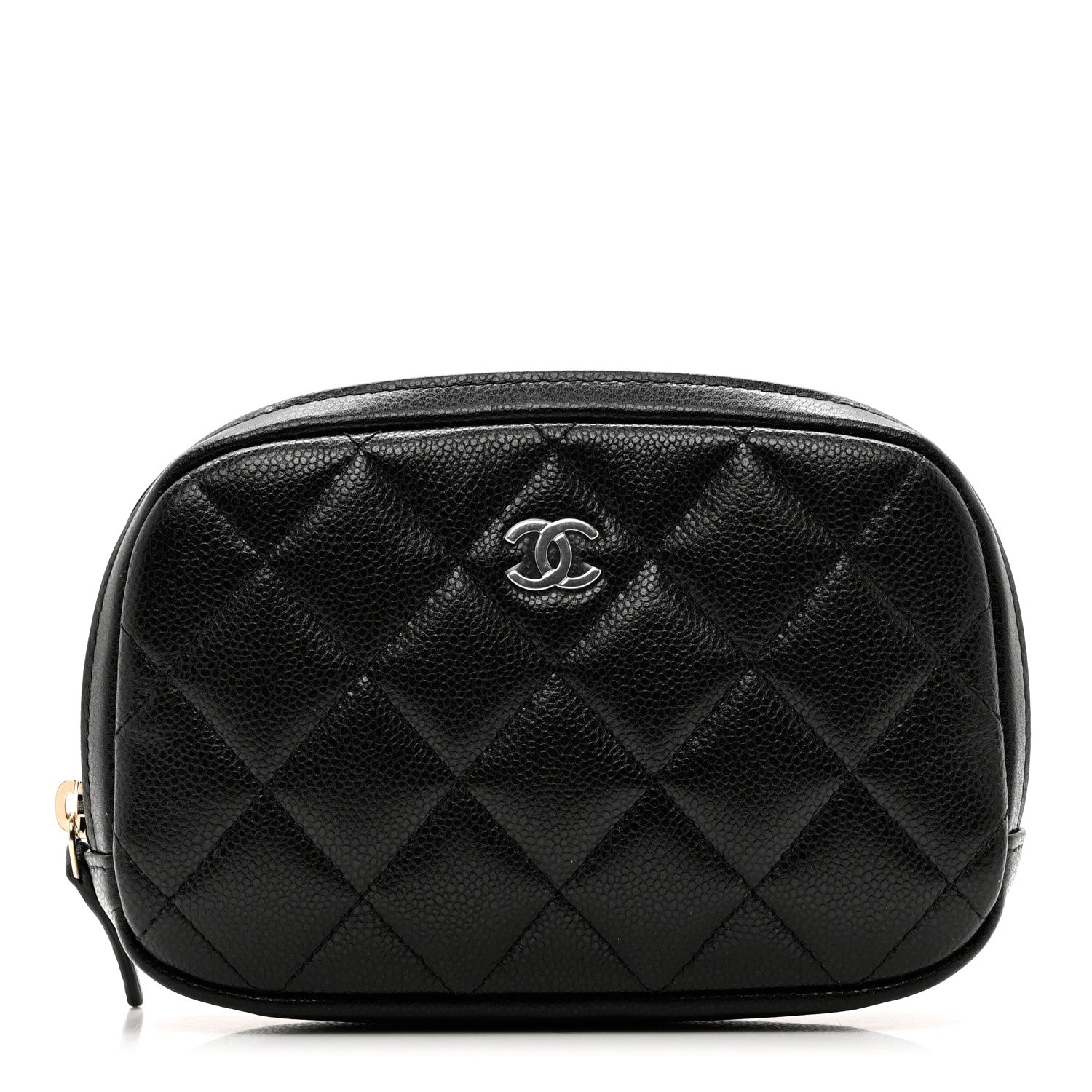 Chanel Caviar Quilted Small Curvy Pouch Cosmetic Case Black 1 of 8