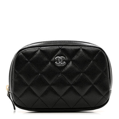 Chanel Caviar Quilted Small Curvy Pouch Cosmetic Case Black 1 of 8