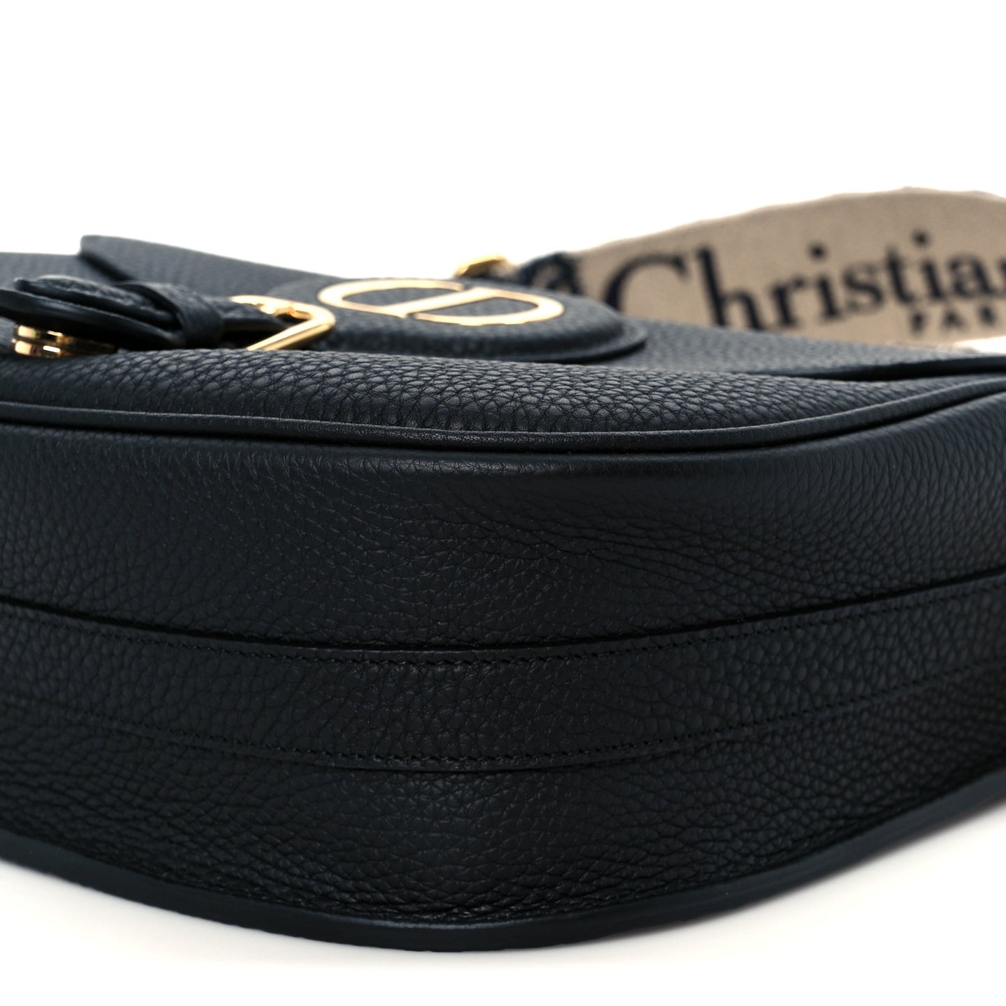 Grained Calfskin Large Bobby Flap Black