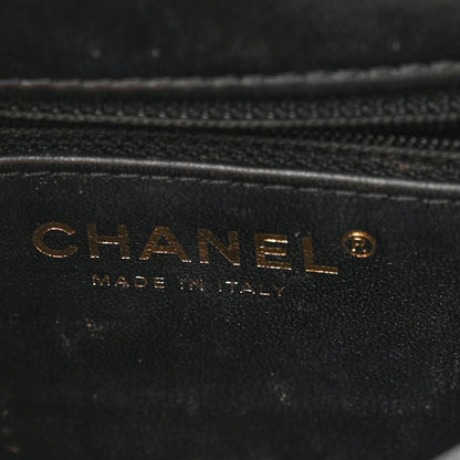 Chanel Shiny Lambskin Quilted Golden Links Top Handle Flap Black 6 of 11