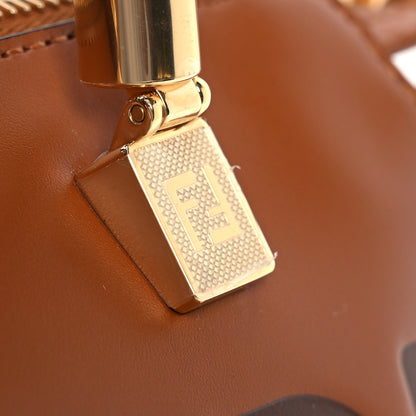 Fendi Vitello King Plexiglass Logo Embossed Mini By The Way Top Handle Boston Bag Caramello 11 of 14
