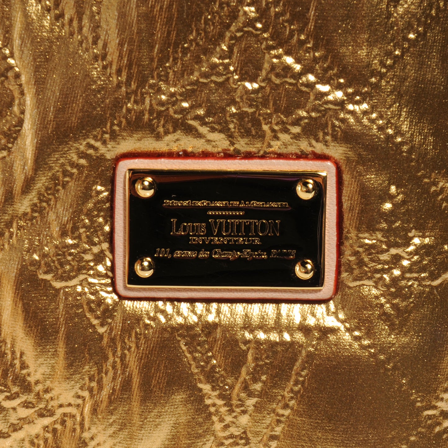 Jacquard Quilted Monogram Limelight Clutch MM Gold