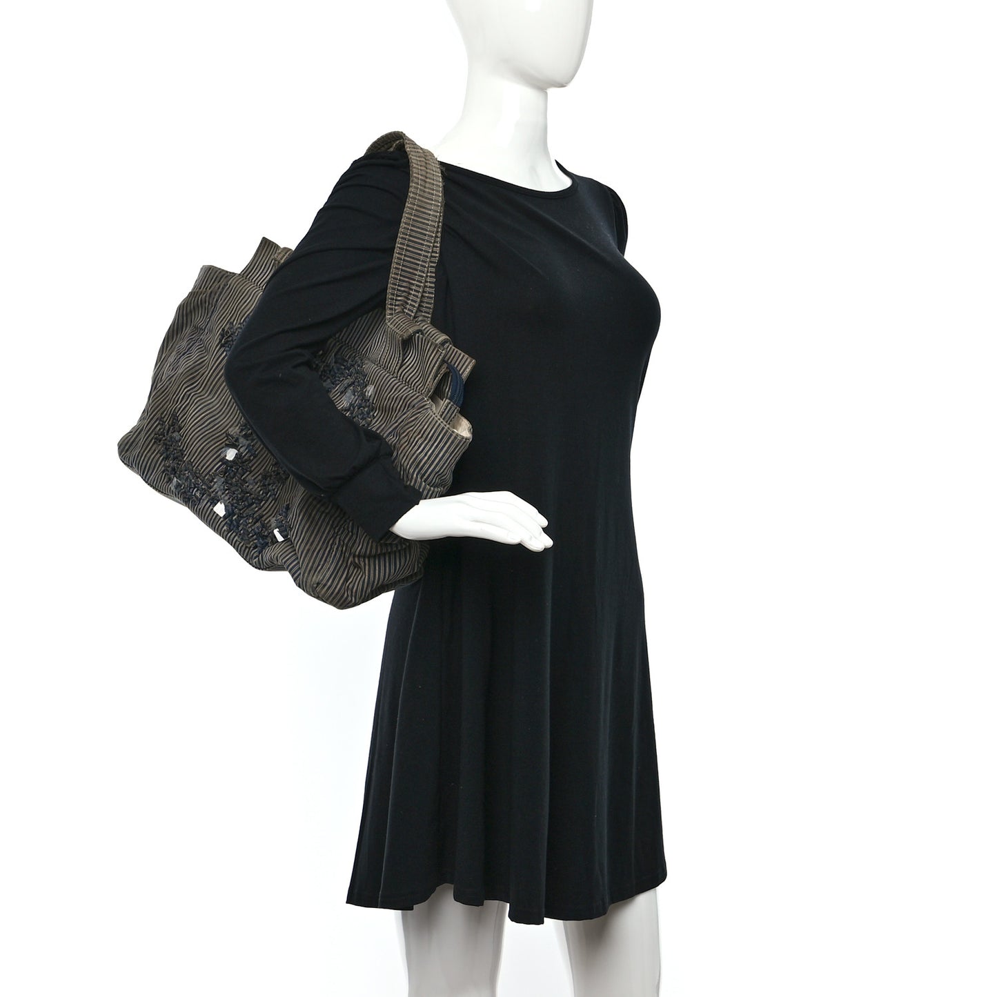 Canvas Sequin Stripe CC Tote Blue
