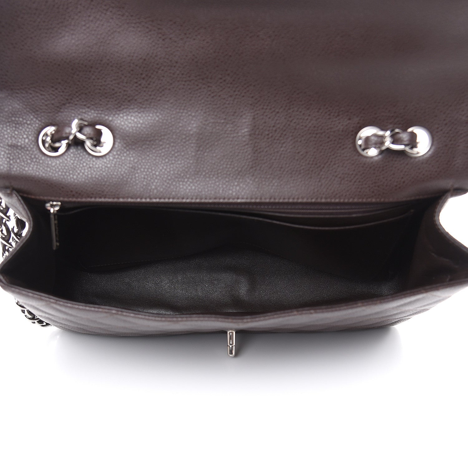 Chanel Caviar Quilted Jumbo Single Flap Dark Brown 5 of 11