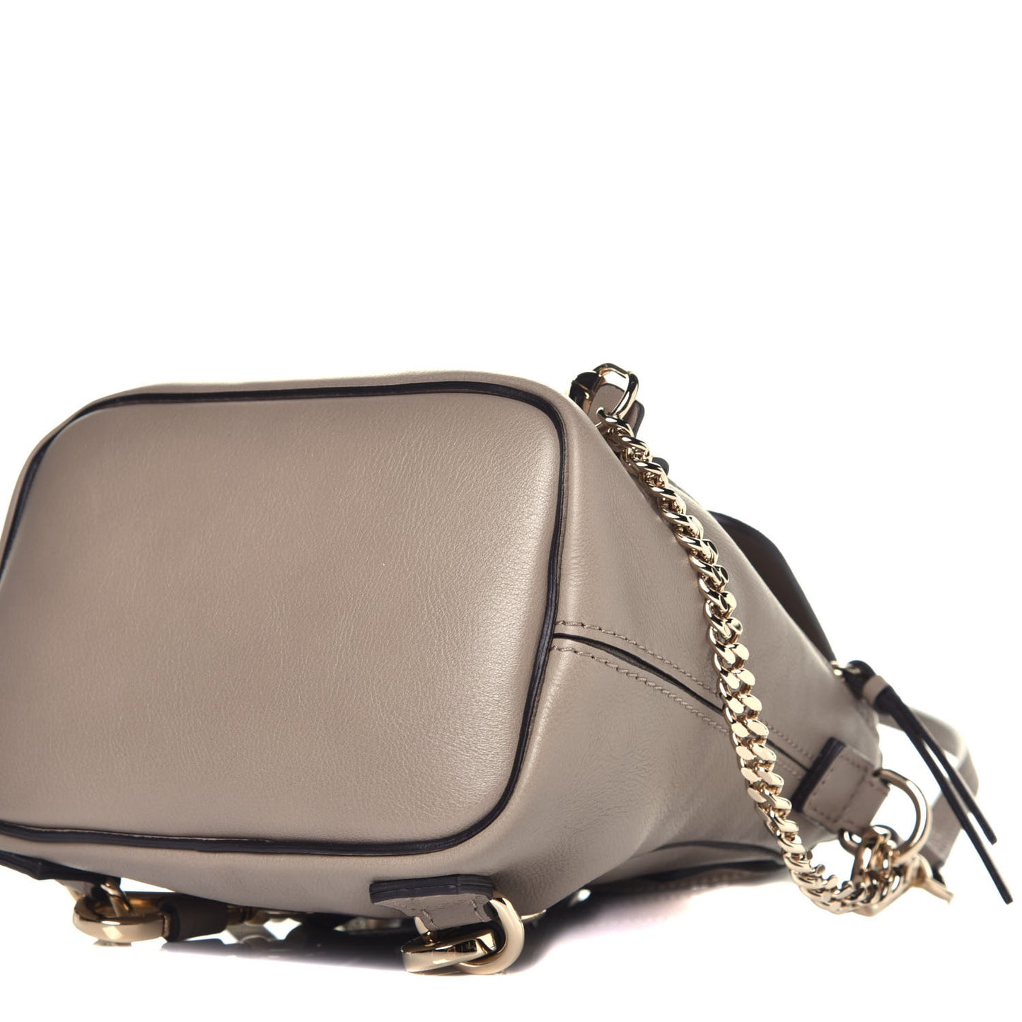 Suede Calfskin Mini Faye Backpack Motty Grey
