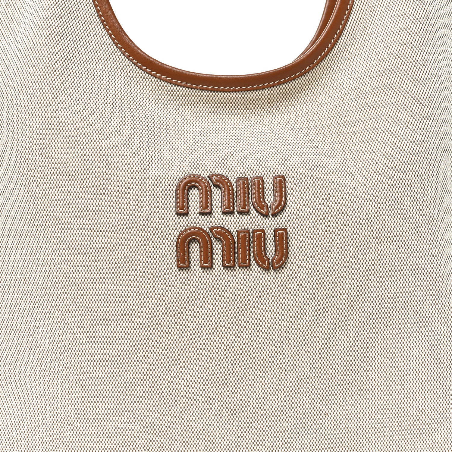 Miu Miu Canvas Ivy Beige Brandy 7 of 9