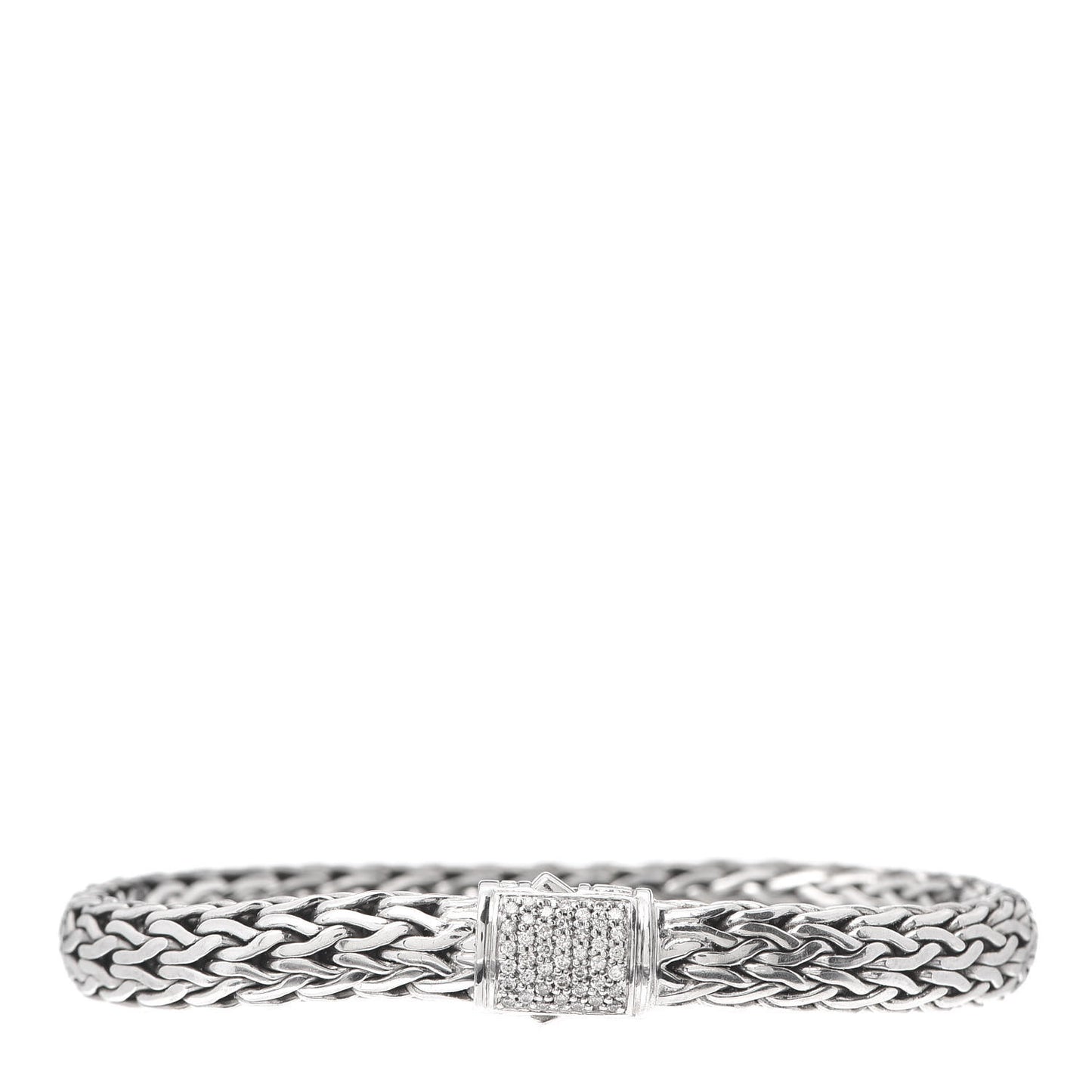 Sterling Silver Diamond 7mm Classic Chain Bracelet
