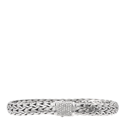 John Hardy Sterling Silver Diamond 7mm Classic Chain Bracelet 1 of 5