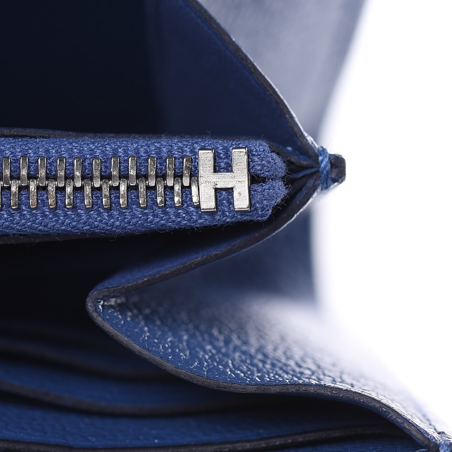 Hermes Chevre Mysore Kelly Longue Wallet Bleu Brighton 10 of 17
