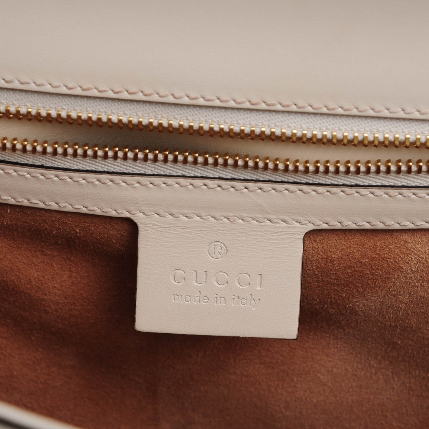 Guccissima Signature Medium Sylvie Top Handle Bag White Hibiscus