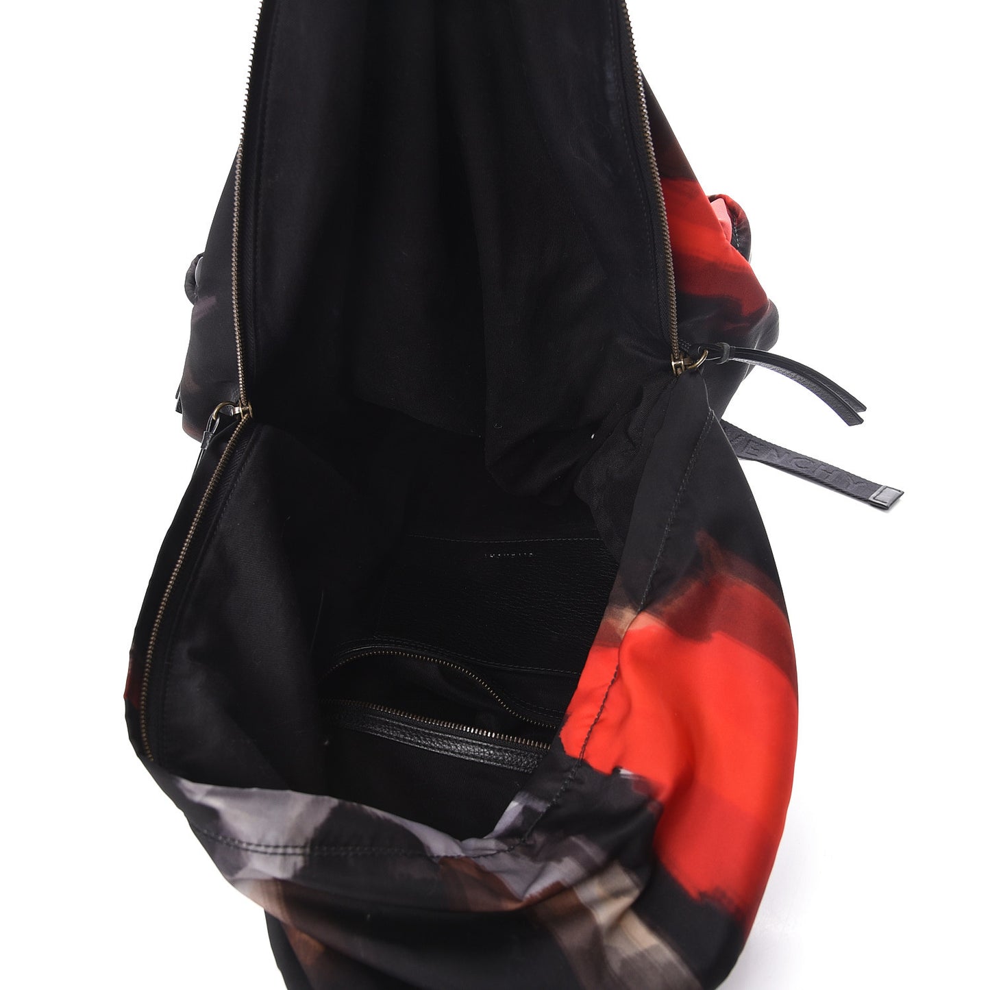 Nylon Calfskin Doberman Print Backpack Black