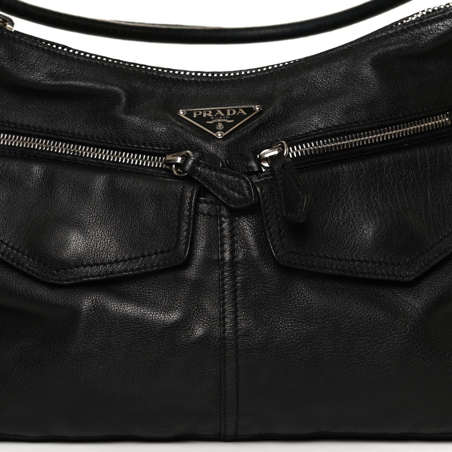 Prada Buffalo Pocket Shoulder Bag Black 6 of 11