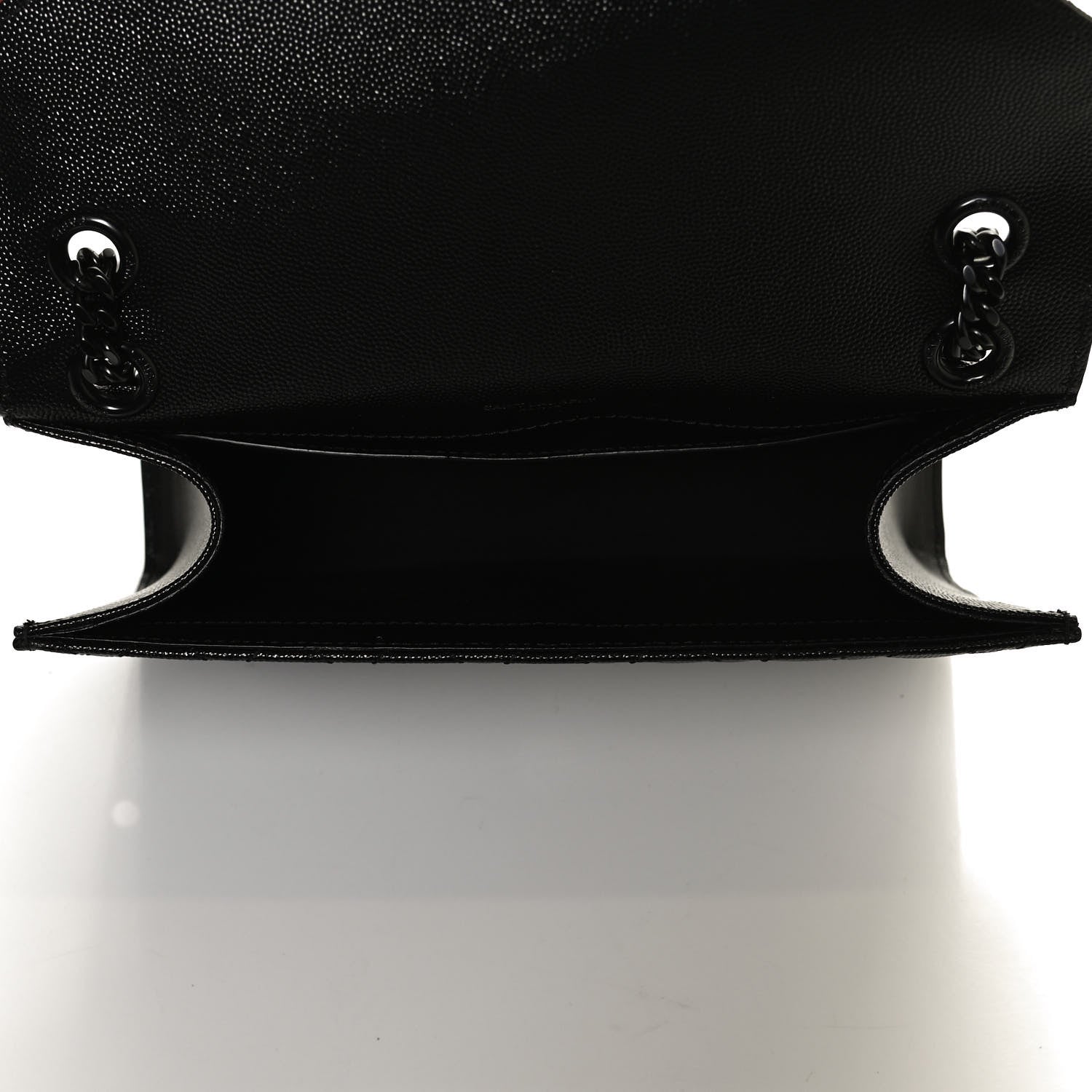 Saint Laurent Grain De Poudre Textured Mixed Matelasse Triquilt Medium Monogram Satchel Black 5 of 12