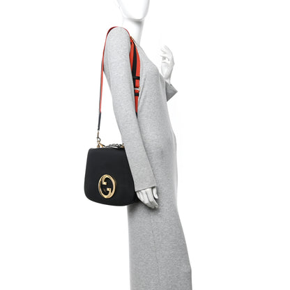 Gucci Roxy Calfskin Web Medium Blondie Top Handle Shoulder Flap Bag Black 2 of 10