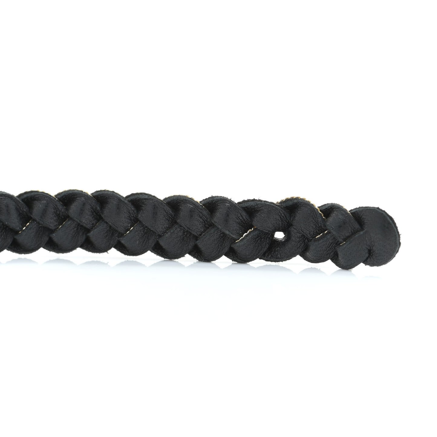 Calfskin Braided Double Wrap Bracelet Black