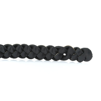 Saint Laurent Calfskin Braided Double Wrap Bracelet Black 6 of 7