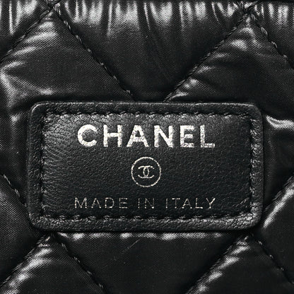 Chanel Woven Lambskin Quilted Large Cosmetic Case Black 6 of 10
