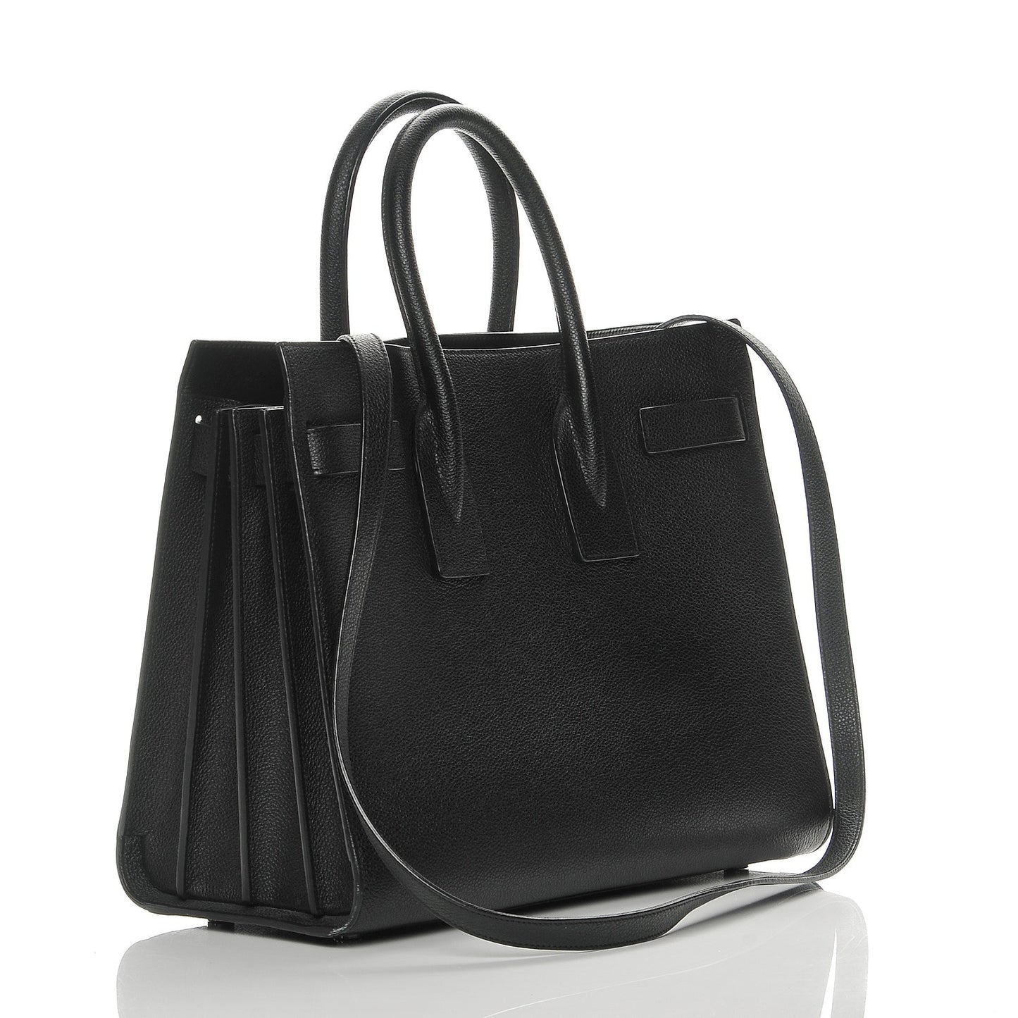 Grained Calfskin Small Sac De Jour Black