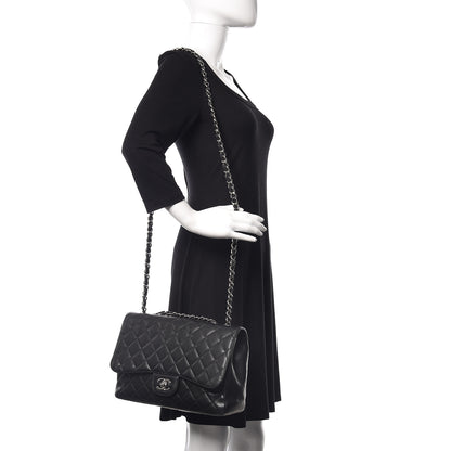 Chanel Caviar Quilted Jumbo Single Flap Black 2 of 17