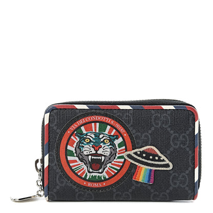 Gucci GG Supreme Monogram Night Courrier Embroidered Zip Around Card Case 1 of 7