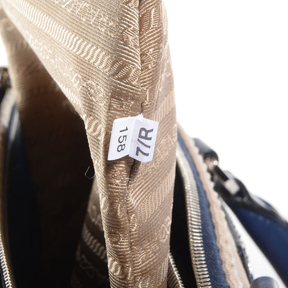 Prada Canvas Calfskin Medium City Stitch Tote Corda Royal 10 of 11