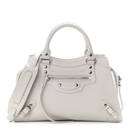 Balenciaga Grained Calfskin Neo Classic Silver Hardware S City Chalky White 1 of 10