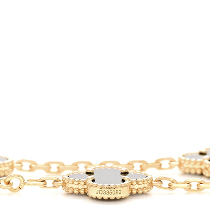 Van Cleef & Arpels 18K Yellow Gold Black Onyx 10 Motifs Vintage Alhambra Necklace 5 of 6