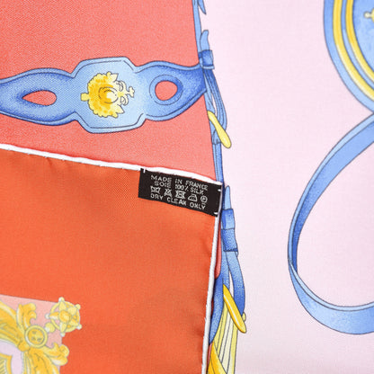 Hermes Silk Harnais De Cour Scarf 90 Orange 3 of 8