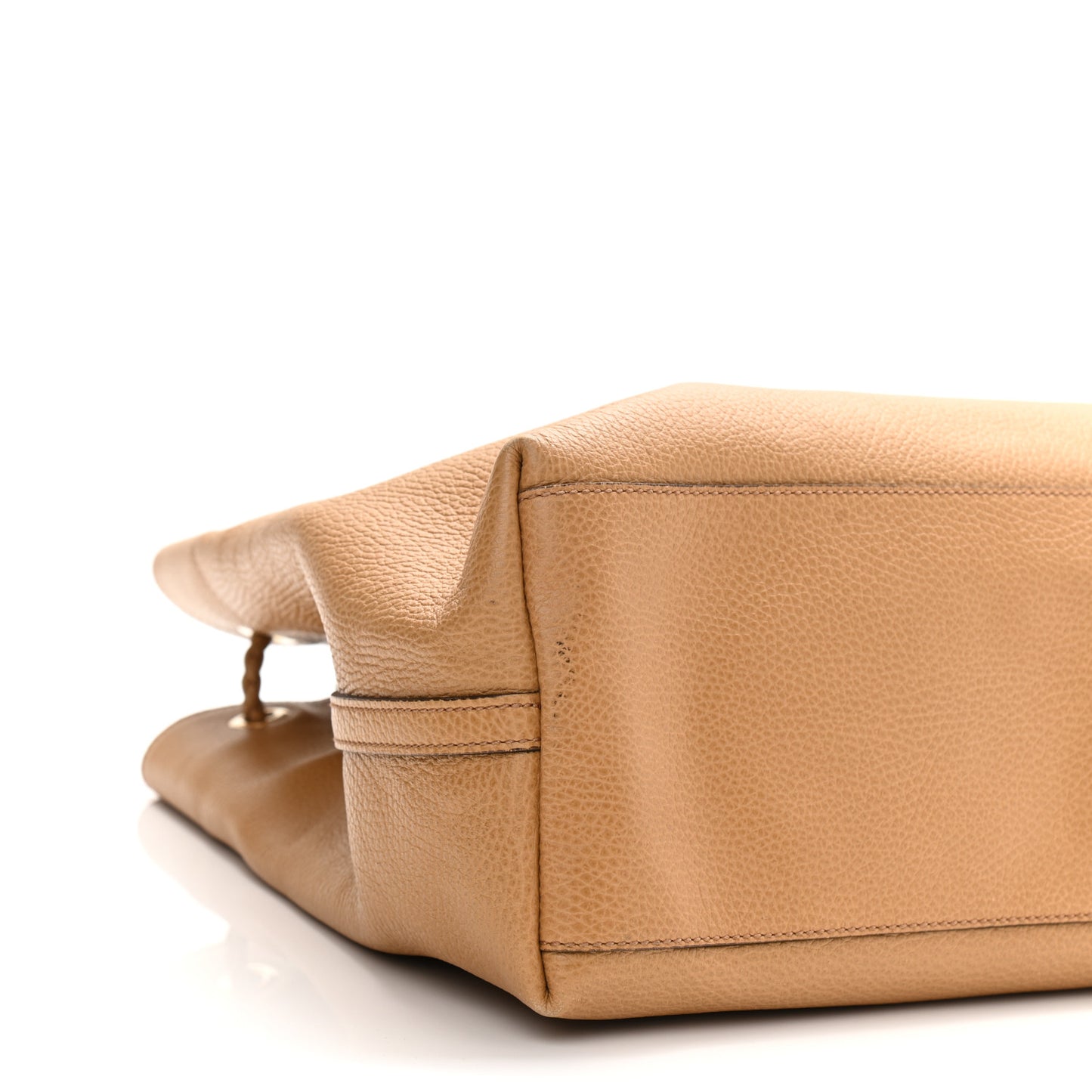 Calfskin Large Gifford Braided Handle Tote Camel