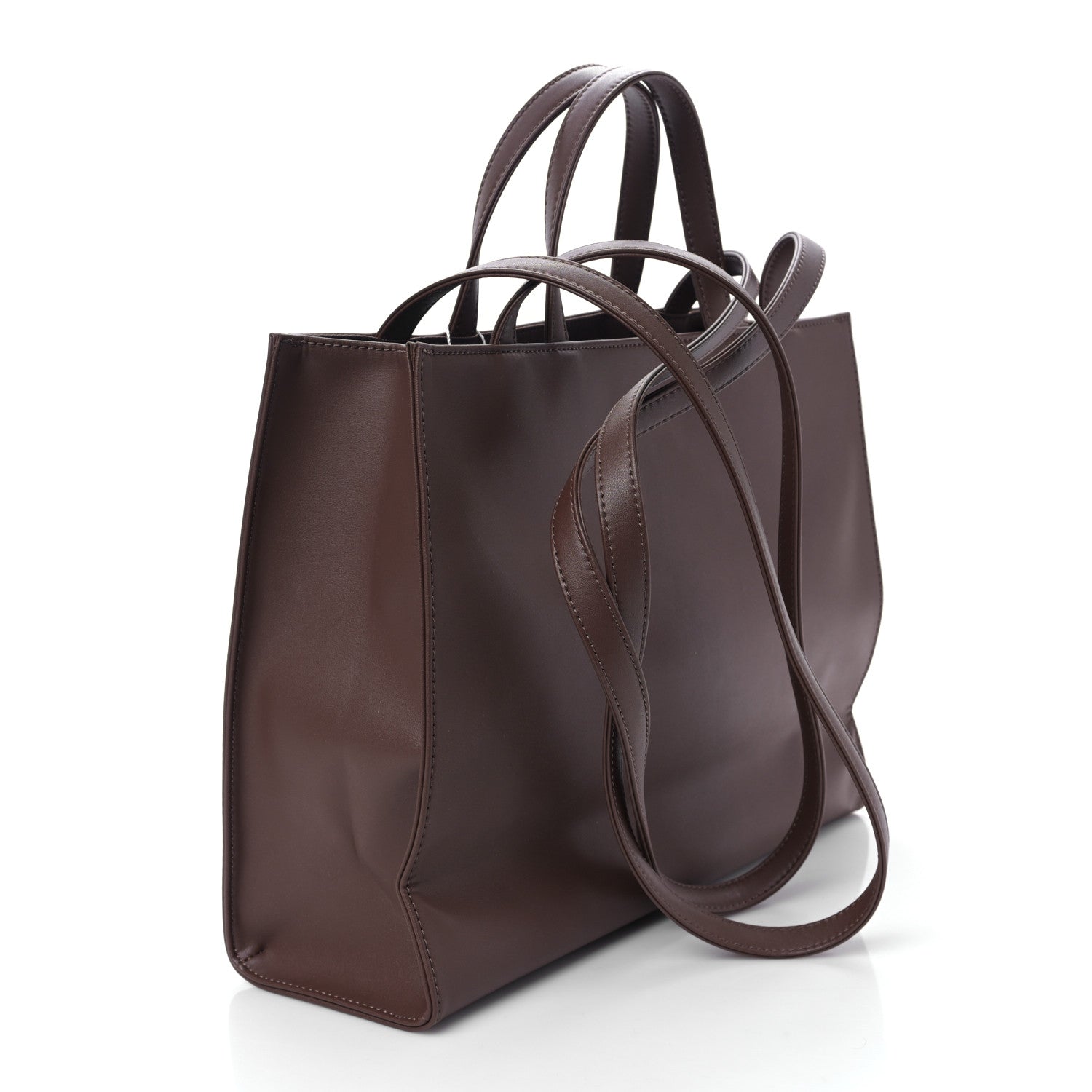 Telfar Vegan Leather Medium Shopping Bag Chocolate 3 of 8