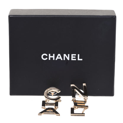 Chanel Metal Cha-Nel Logo Drop Earrings Gold 5 of 5