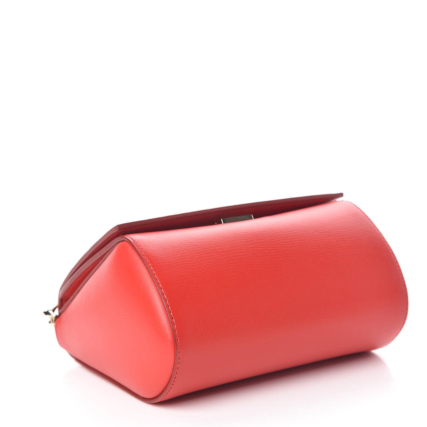 Textured Calfskin Mini Pandora Box Chain Crossbody Bag Medium Red