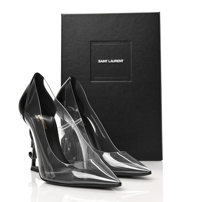 Saint Laurent Patent Calfskin PVC Opyum 110 Pump 40 Black Transparent 8 of 8