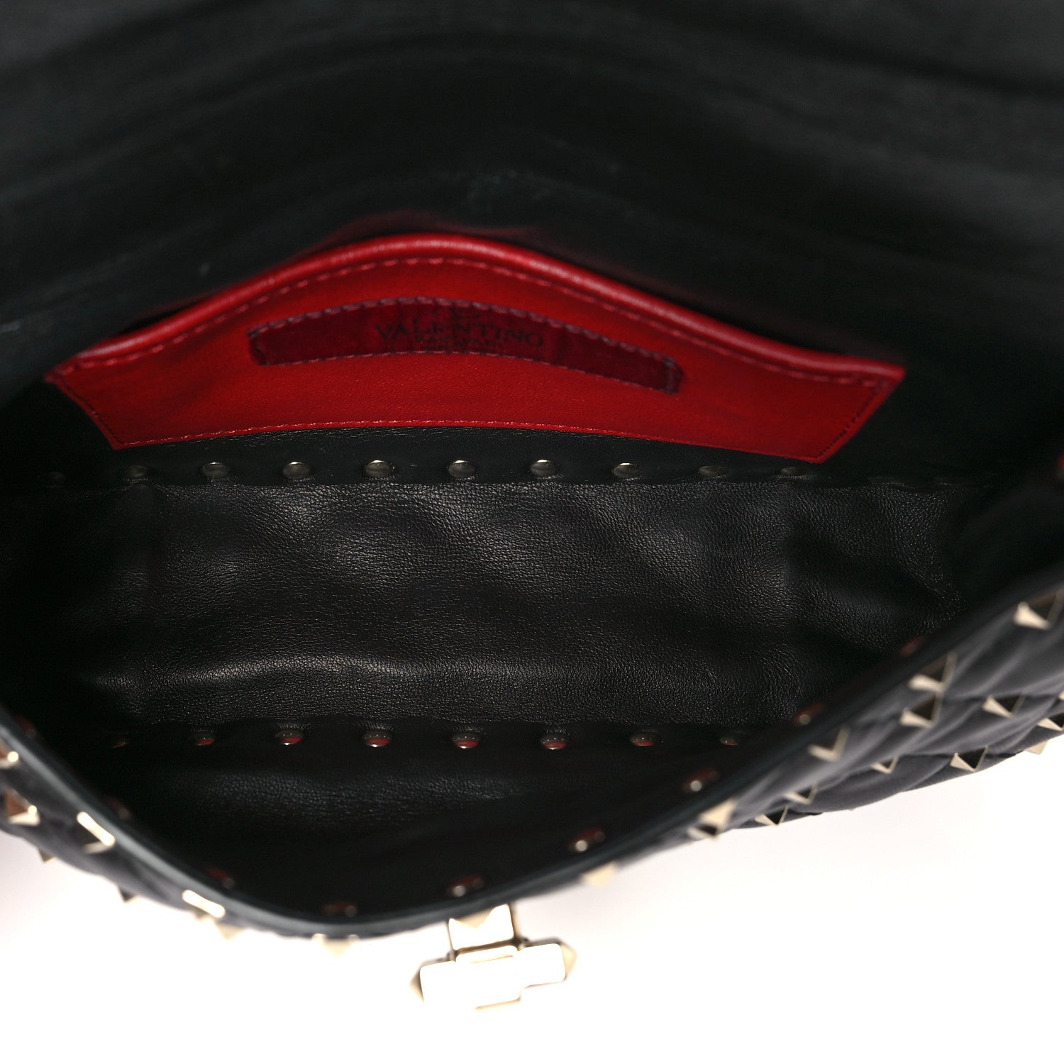 Valentino Garavani Lambskin Small Rockstud Spike Shoulder Bag Black 5 of 9
