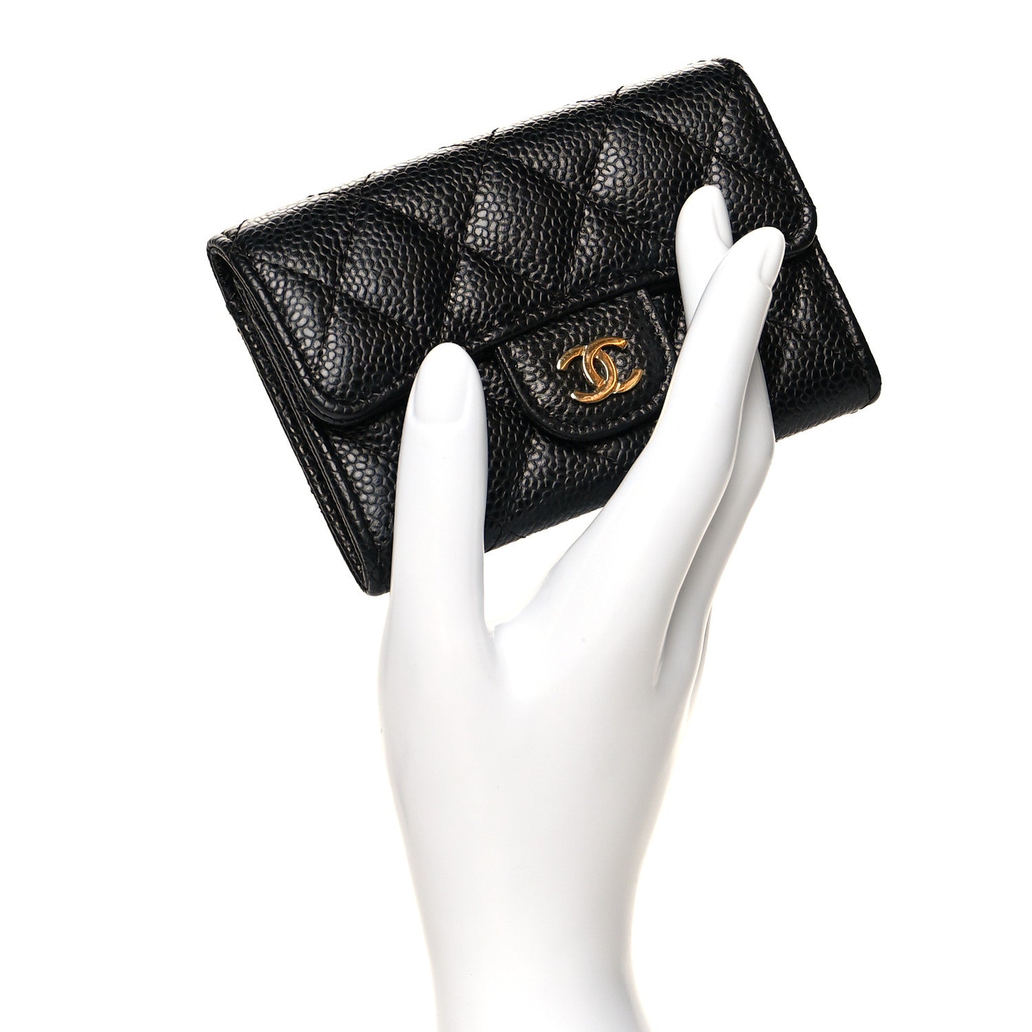 Chanel Caviar Quilted Flap Card Holder Black 2 of 10