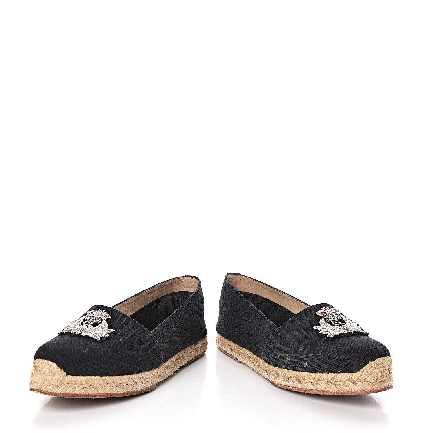 Christian Louboutin Olana Canvas Galia Flat Espadrilles 37 Black 6 of 10