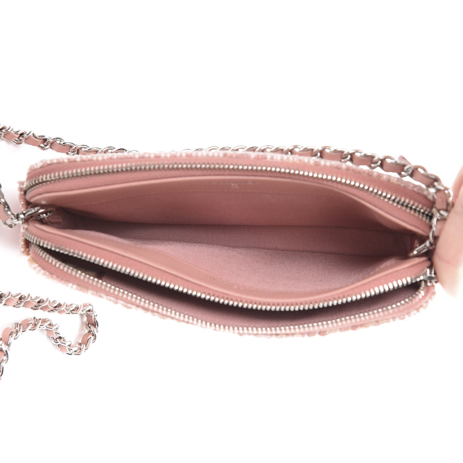 Chanel Canvas Small Deauville Clutch With Chain Pink 5 of 13