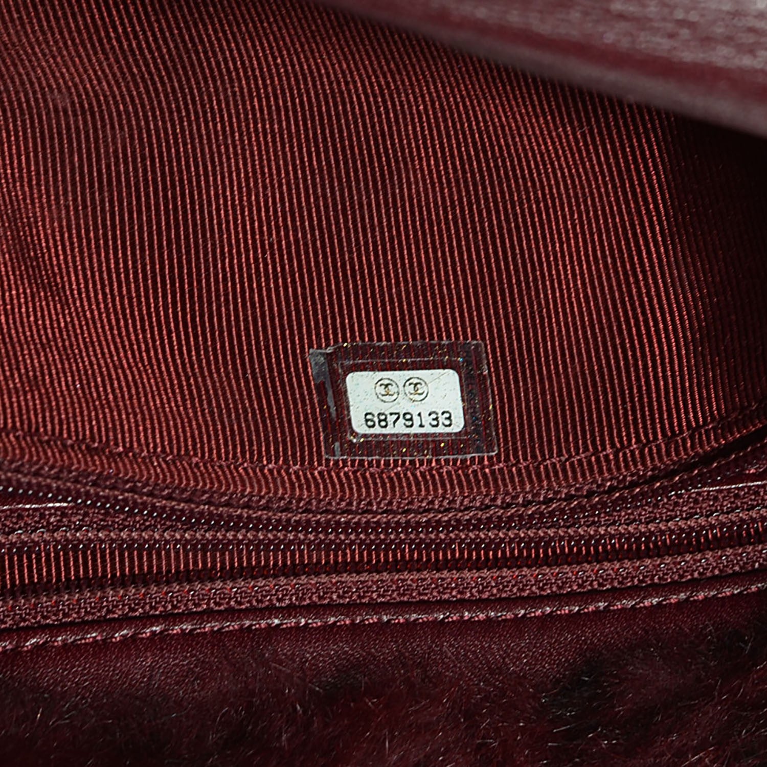 Chanel Lapin Fur Quilt Pattern Flap Burgundy 8 of 8