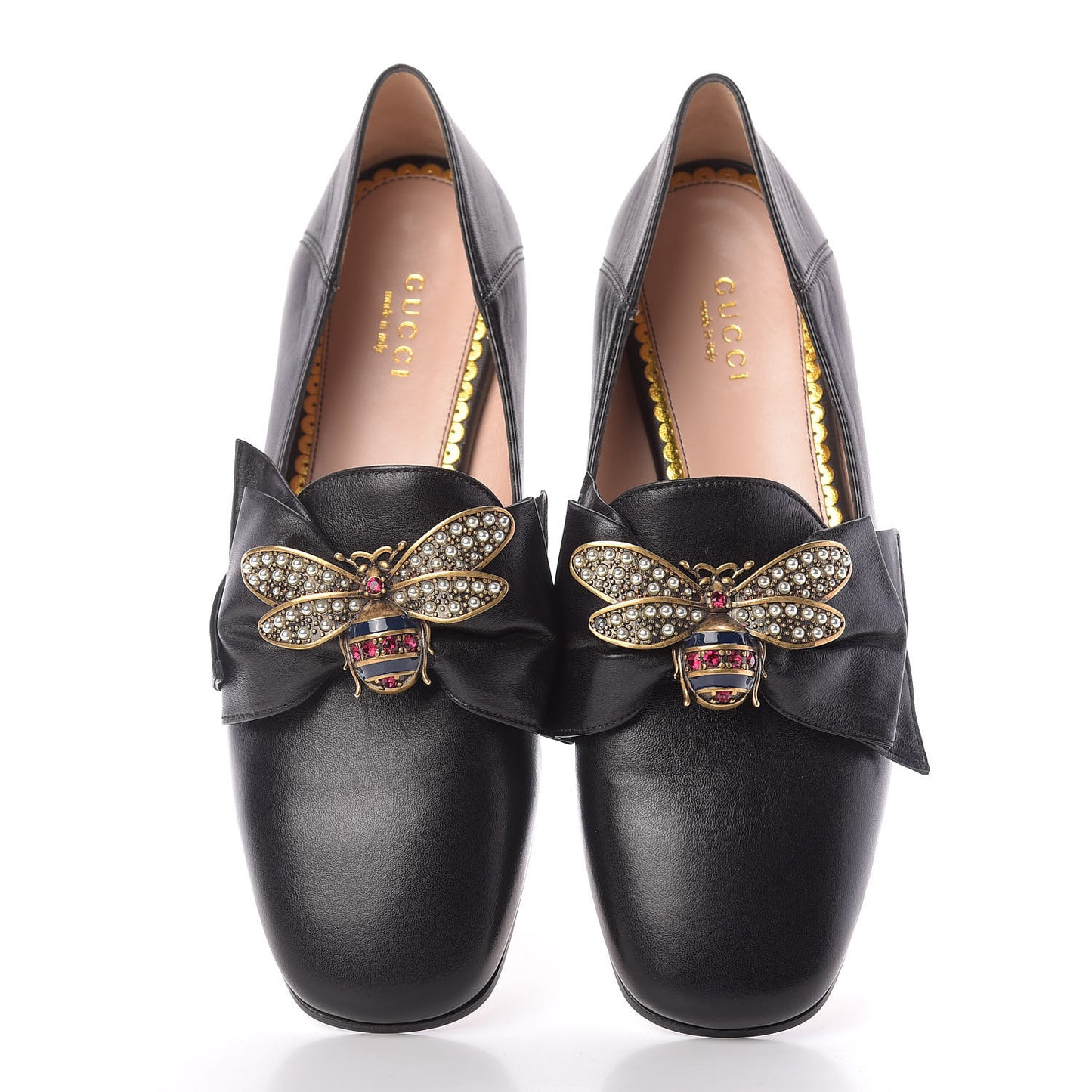 Calfskin Bow Ballet Flats 36 Black