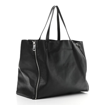 Celine Smooth Lambskin Horizontal Zipper Gusset Cabas Black 4 of 14