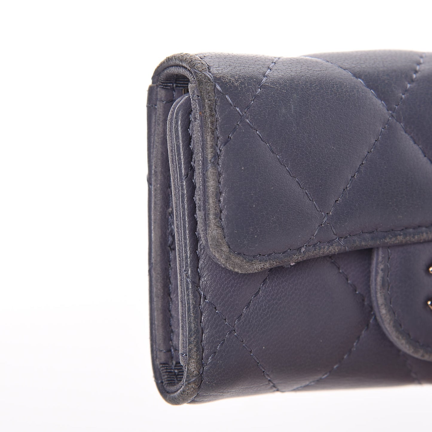 Lambskin Quilted 6 Key Holder Lavender