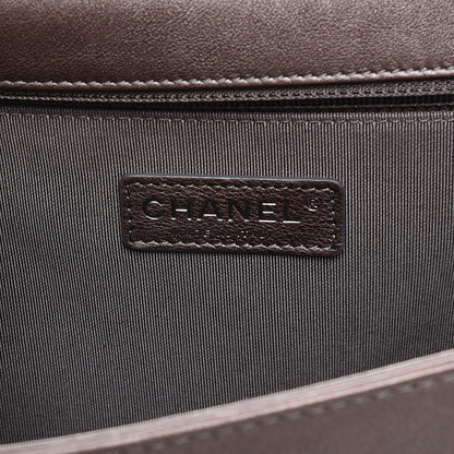 Chanel Metallic Calfskin Quilted Large Boy Flap Dark Silver 6 of 12