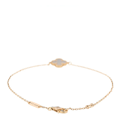 Van Cleef & Arpels 18K Yellow Gold Mother of Pearl Sweet Alhambra Bracelet 2 of 5