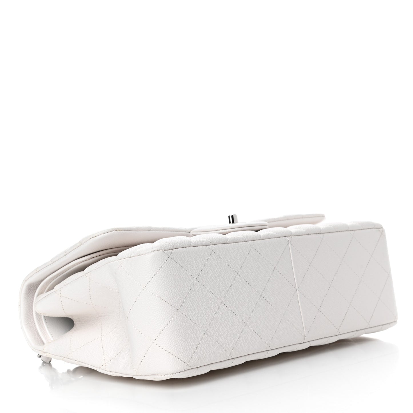 Caviar Quilted Jumbo Double Flap White