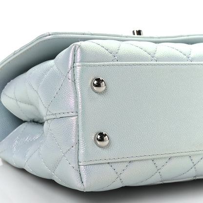 Chanel Iridescent Caviar Quilted Mini Coco Handle Flap Light Blue 8 of 9